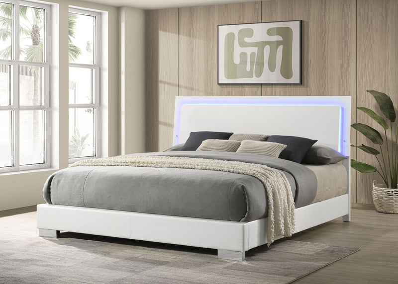 Felicity Wood LED Panel Bed High Gloss