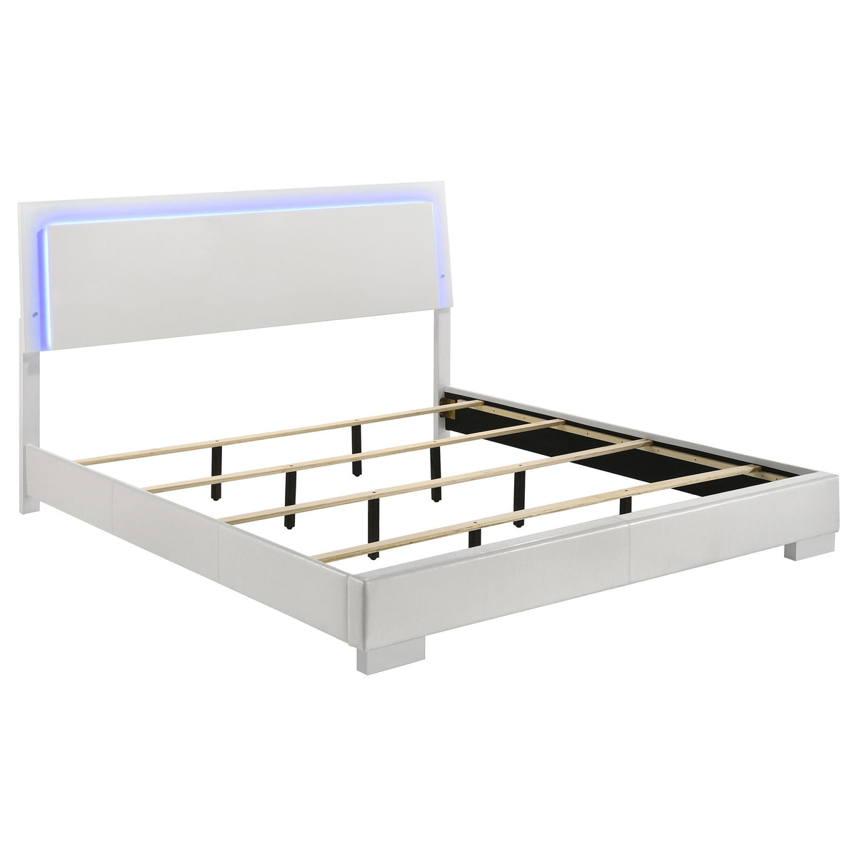 Felicity Wood LED Panel Bed High Gloss