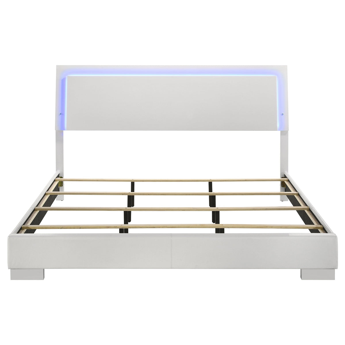 Felicity Wood LED Panel Bed High Gloss