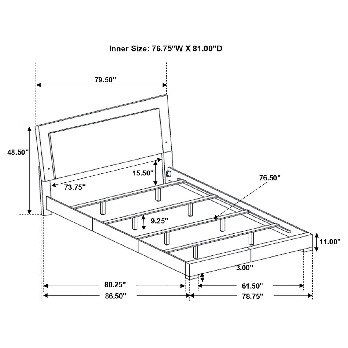 Felicity Wood LED Panel Bed High Gloss