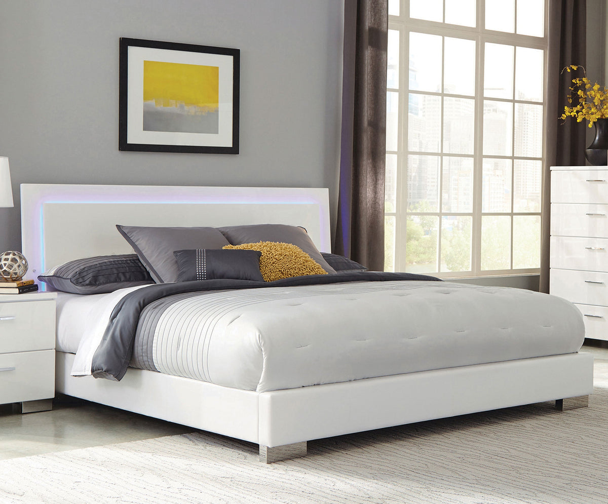 Felicity Wood LED Panel Bed High Gloss