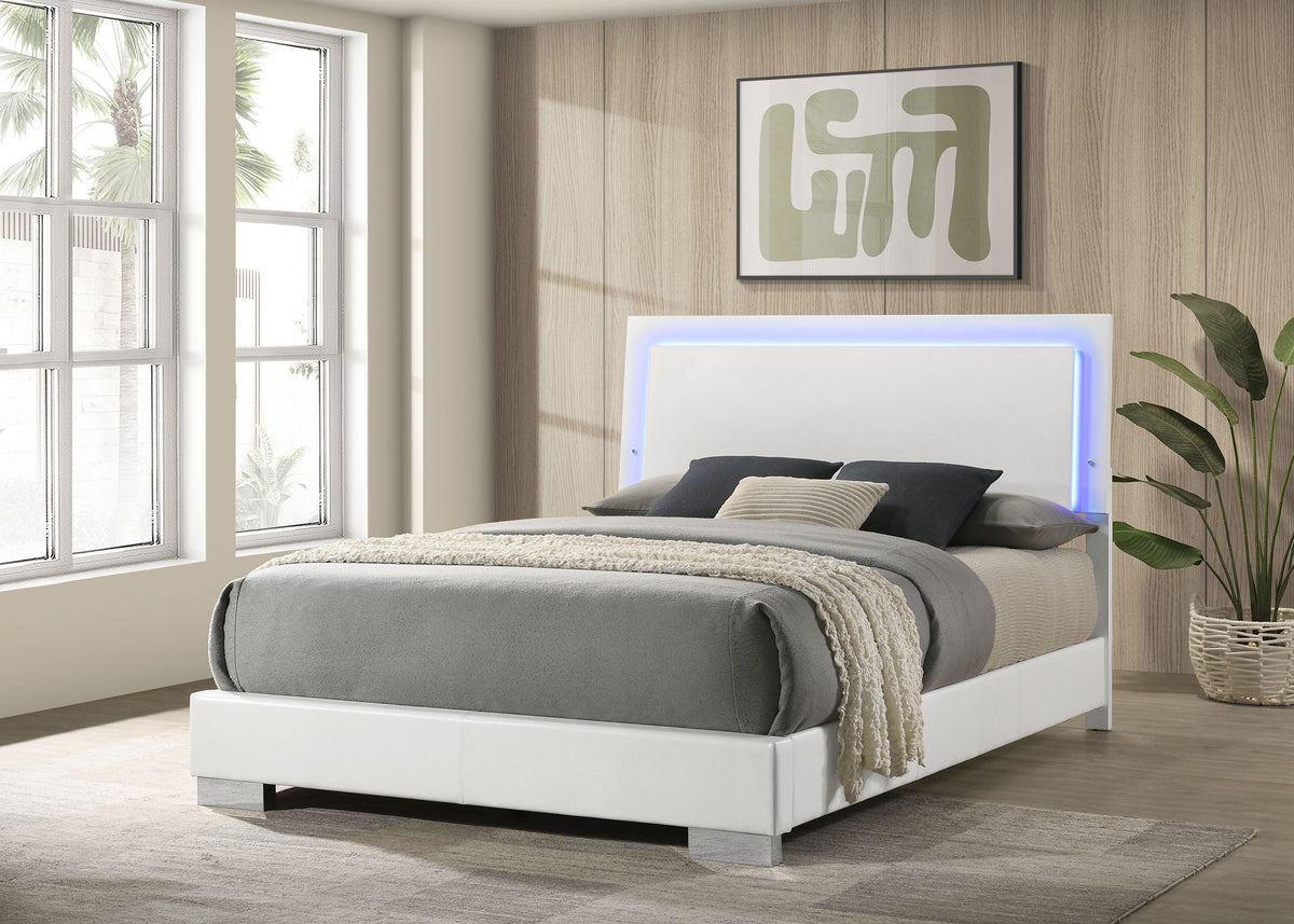 Felicity Wood LED Panel Bed High Gloss