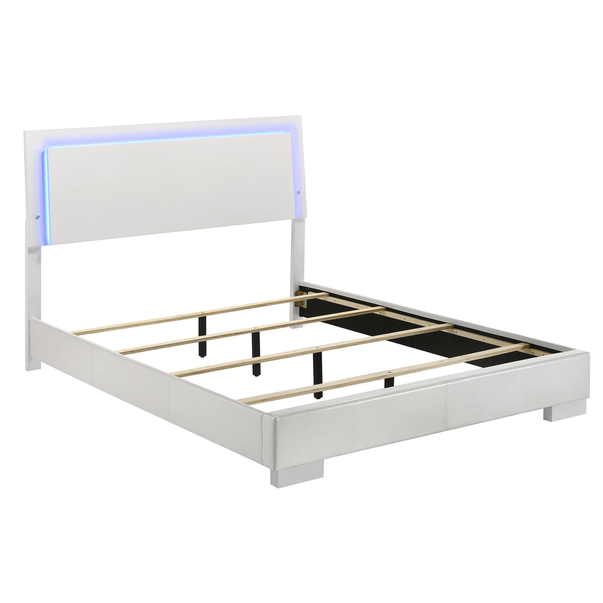 Felicity Wood LED Panel Bed High Gloss