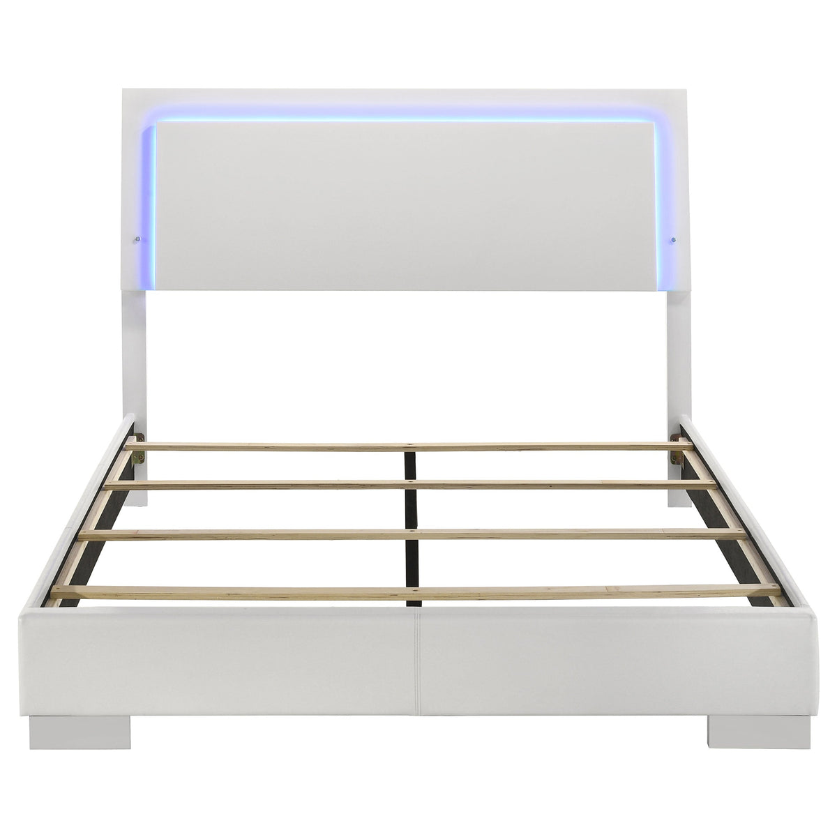 Felicity Wood LED Panel Bed High Gloss