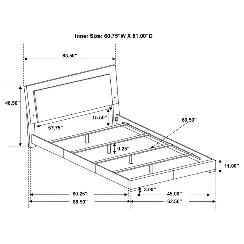 Felicity Wood LED Panel Bed High Gloss