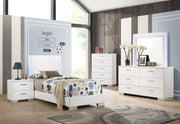 Felicity Bedroom Set High Gloss Twin 5-piece With LED Dresser Mirror
