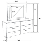 Felicity 6-drawer Dresser with LED Mirror White High Gloss
