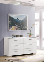 Felicity 6-drawer Dresser White High Gloss Default Title
