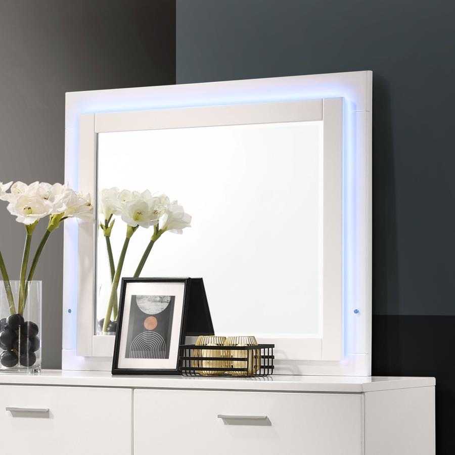 Felicity Dresser Mirror White High Gloss LED Mirror