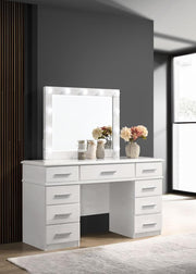 Felicity 9-drawer Vanity Table Lighted Mirror Glossy White Default Title