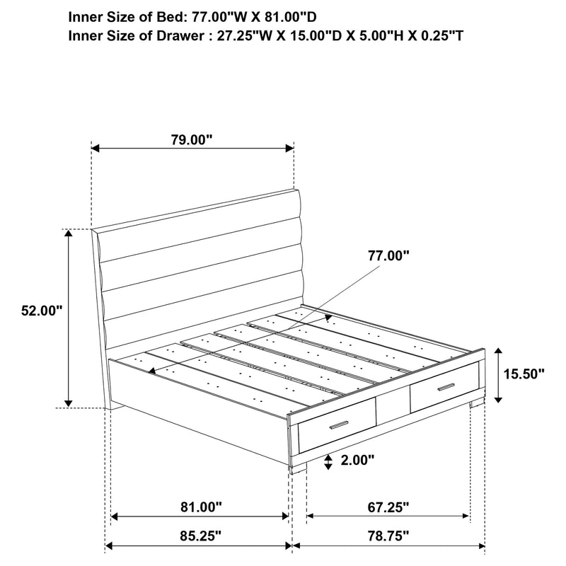 Felicity Storage Bed High Gloss