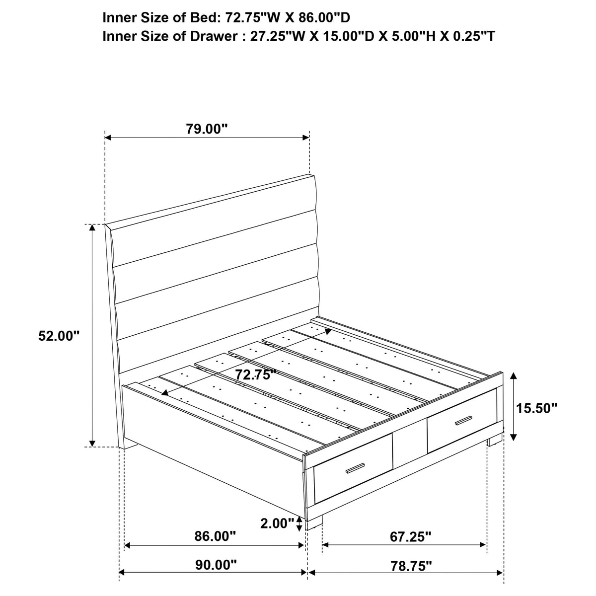 Felicity Storage Bed High Gloss