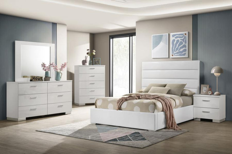 Felicity Bedroom Set High Gloss Full 5-piece