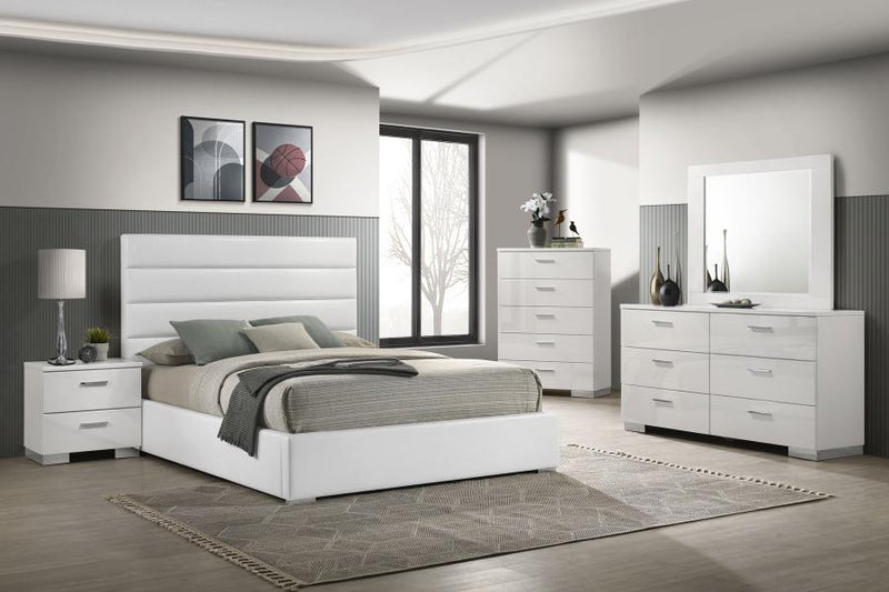 Felicity Bedroom Set High Gloss California King 5-piece