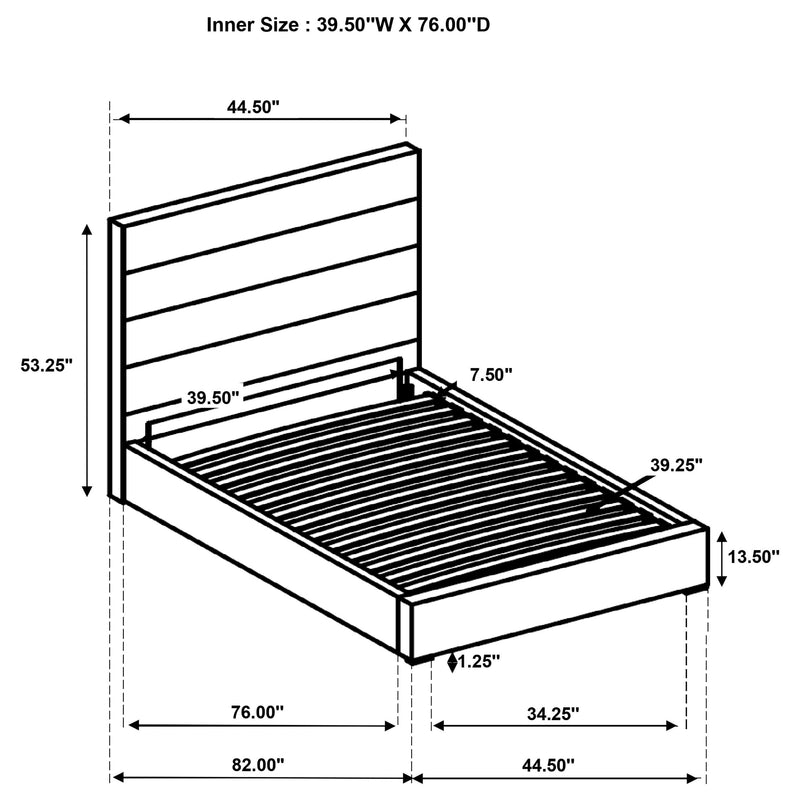 Felicity 53-inch Upholstered Platform Bed