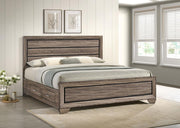 Kauffman Wood Storage Panel Bed Washed Taupe Eastern King