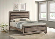 Kauffman Wood Panel Bed Washed Taupe Queen