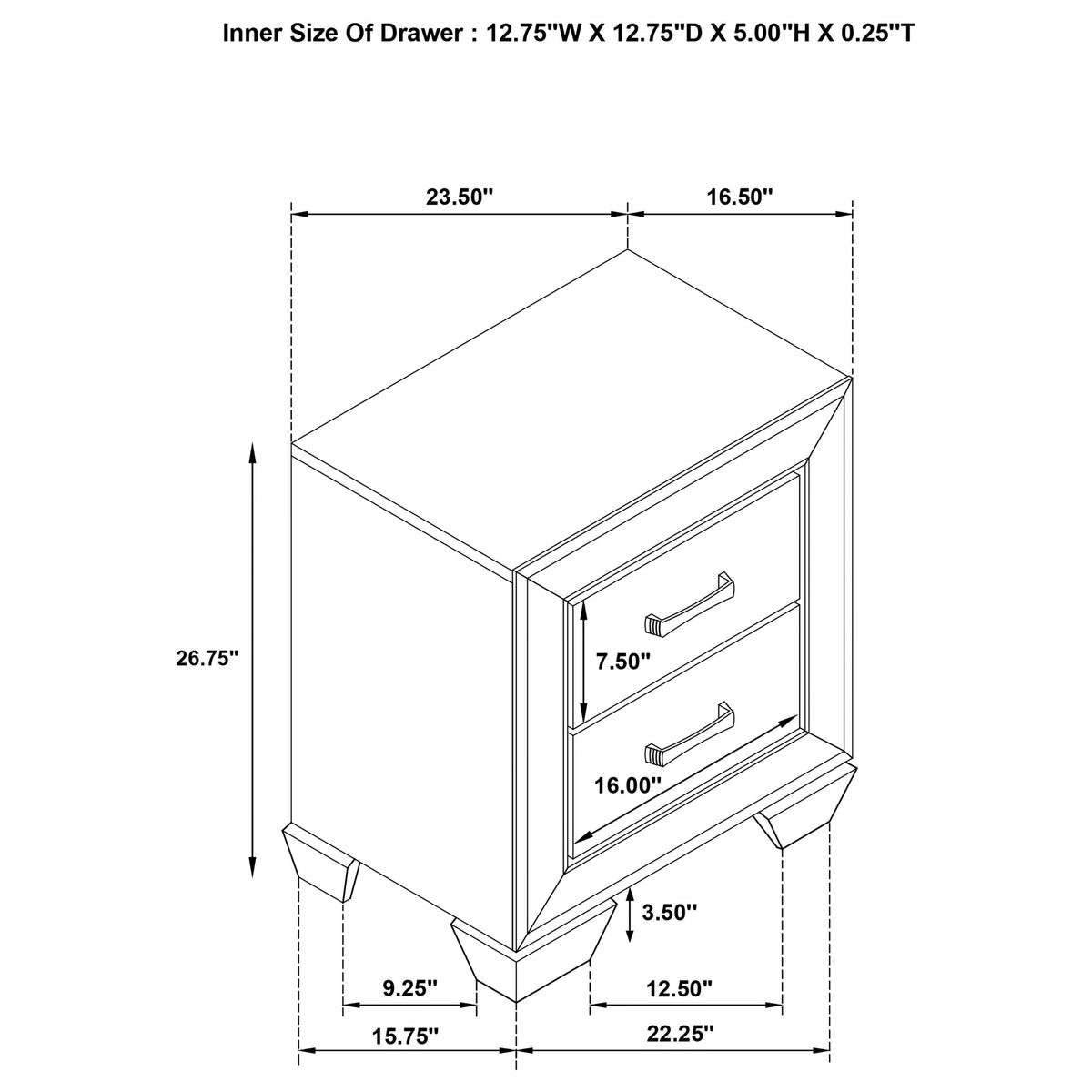 Kauffman 2-drawer Nightstand