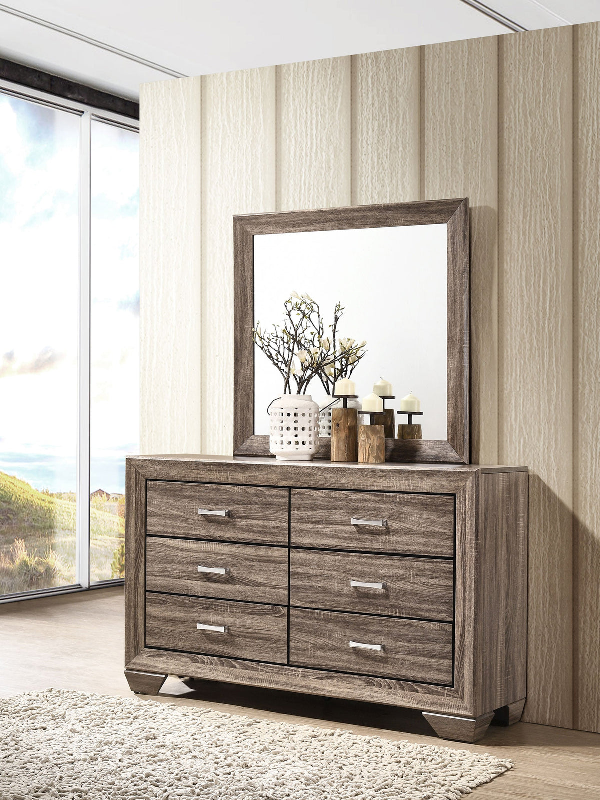 Kauffman 6-drawer Dresser with Mirror