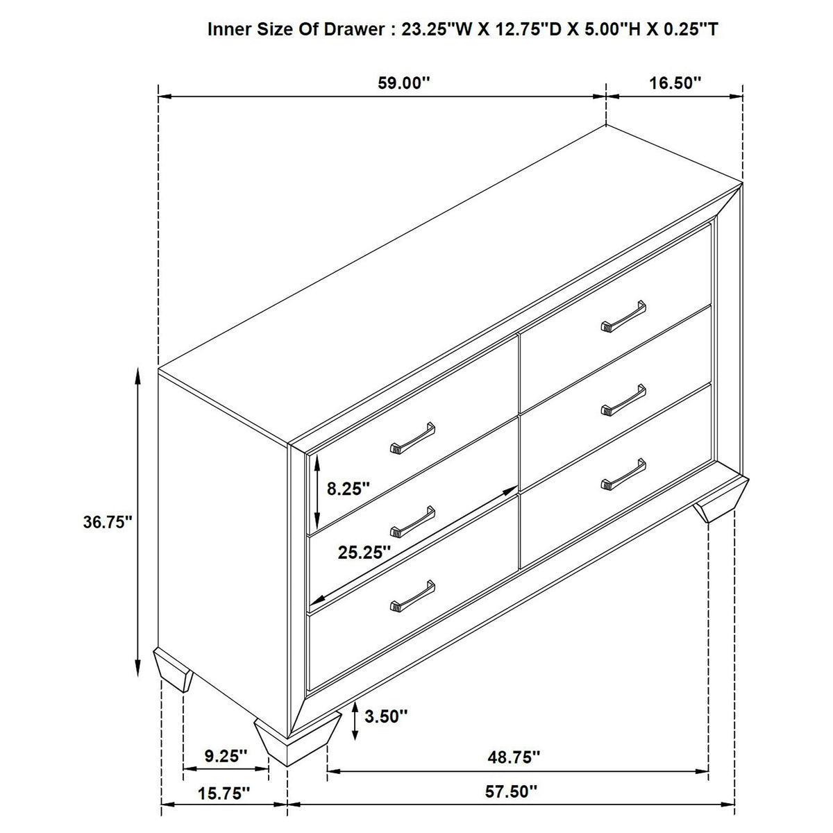 Kauffman 6-drawer Dresser