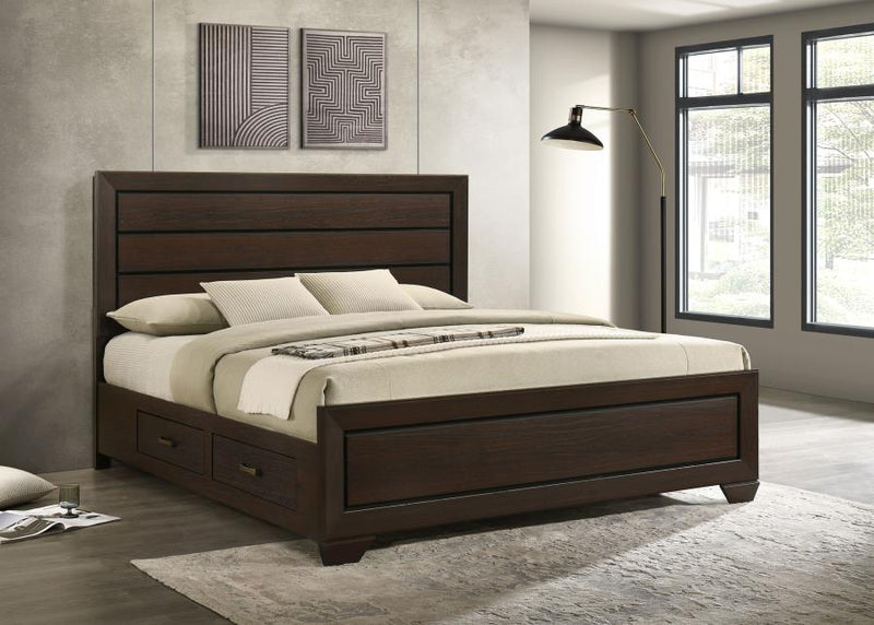 Kauffman Wood Storage Panel Bed Dark Cocoa Eastern King
