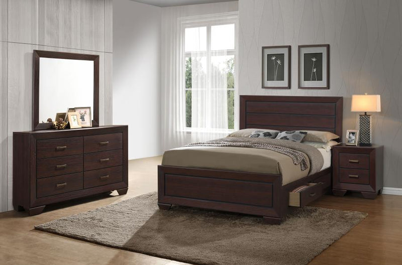 Kauffman Bedroom Set Dark Cocoa Queen 4-piece