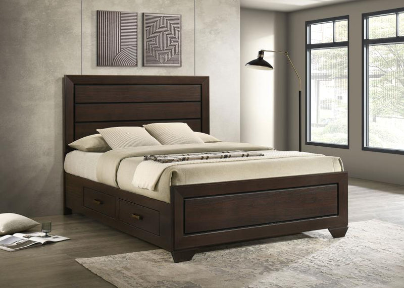 Kauffman Wood Storage Panel Bed Dark Cocoa Queen