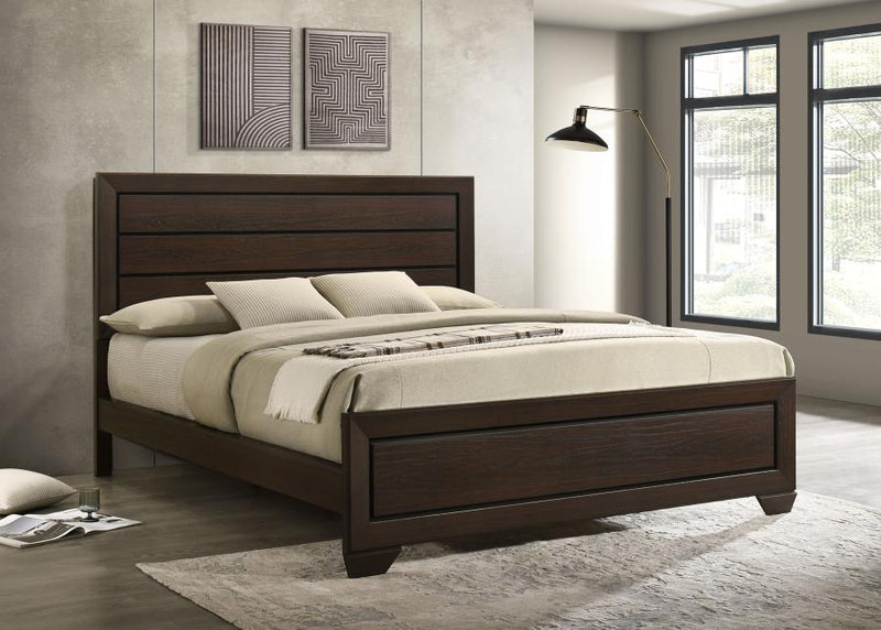 Kauffman Wood Panel Bed Dark Cocoa California King