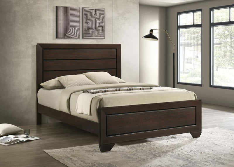 Kauffman Wood Panel Bed Dark Cocoa Queen