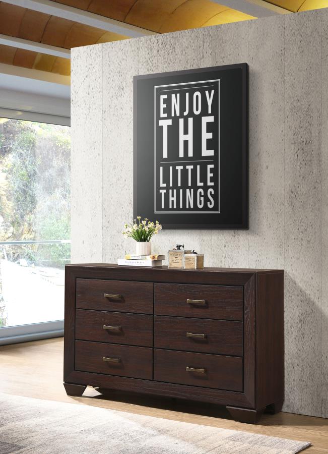 Kauffman 6-Drawer Dresser – Dark Cocoa