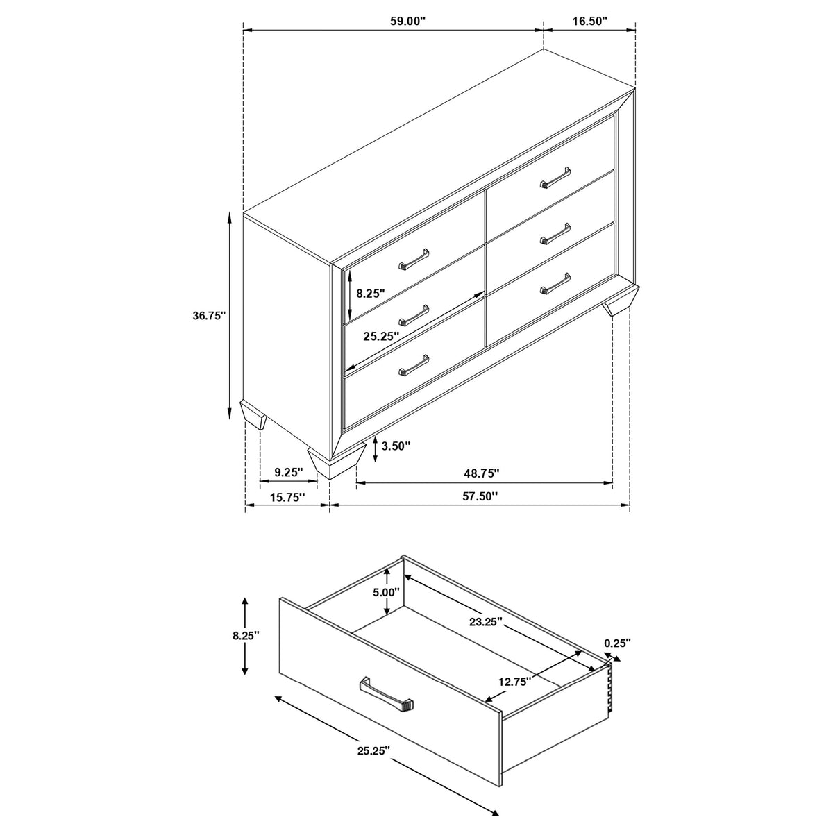 Kauffman 6-drawer Dresser