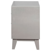 Leighton 2-drawer Nightstand Metallic Mercury