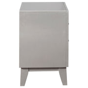 Leighton 2-drawer Nightstand Metallic Mercury