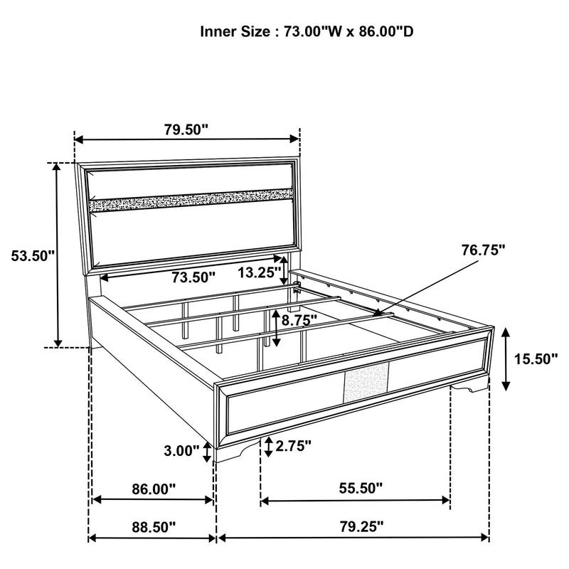 Miranda 54-inch Upholstered Panel Bed