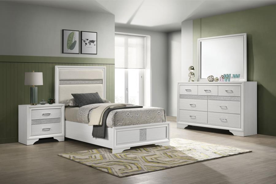 Miranda Bedroom Set White Twin 4-piece