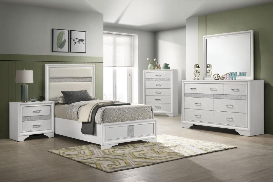 Miranda Bedroom Set White Twin 5-piece