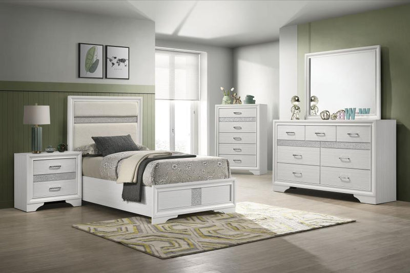 Miranda Bedroom Set White Twin 5-piece