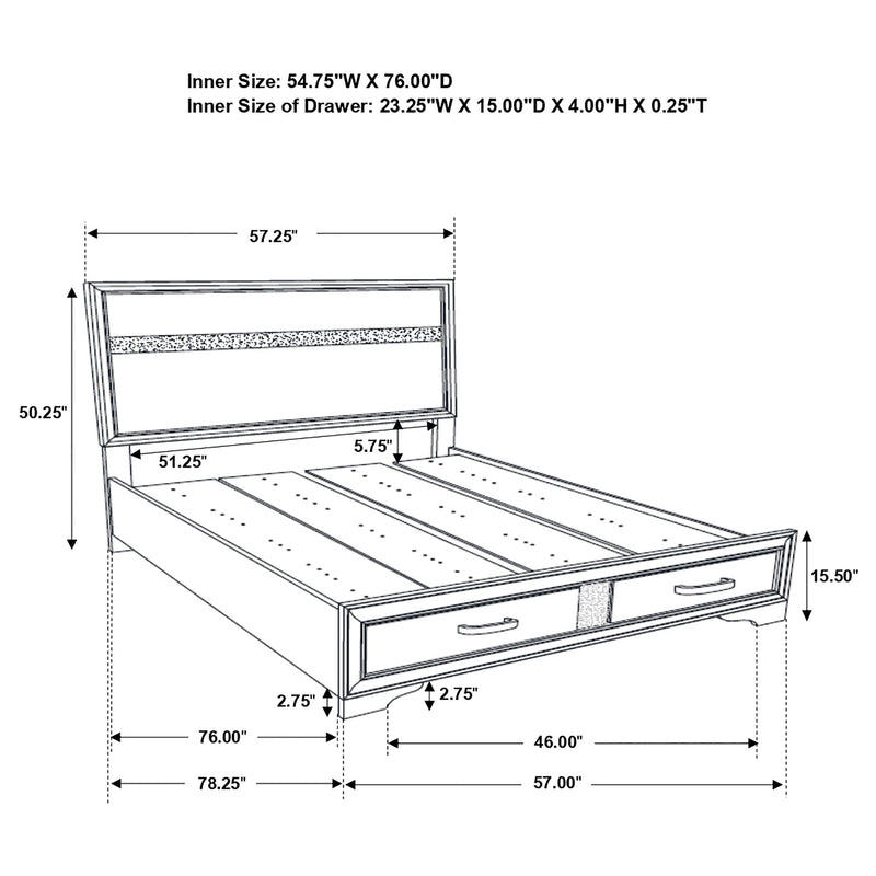Miranda 51-inch Wood Storage Panel Bed