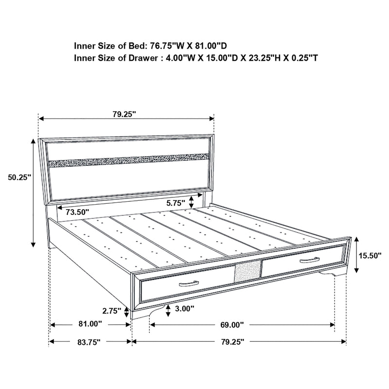 Miranda 51-inch Wood Storage Panel Bed