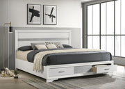 Miranda 51-inch Wood Storage Panel Bed White California King