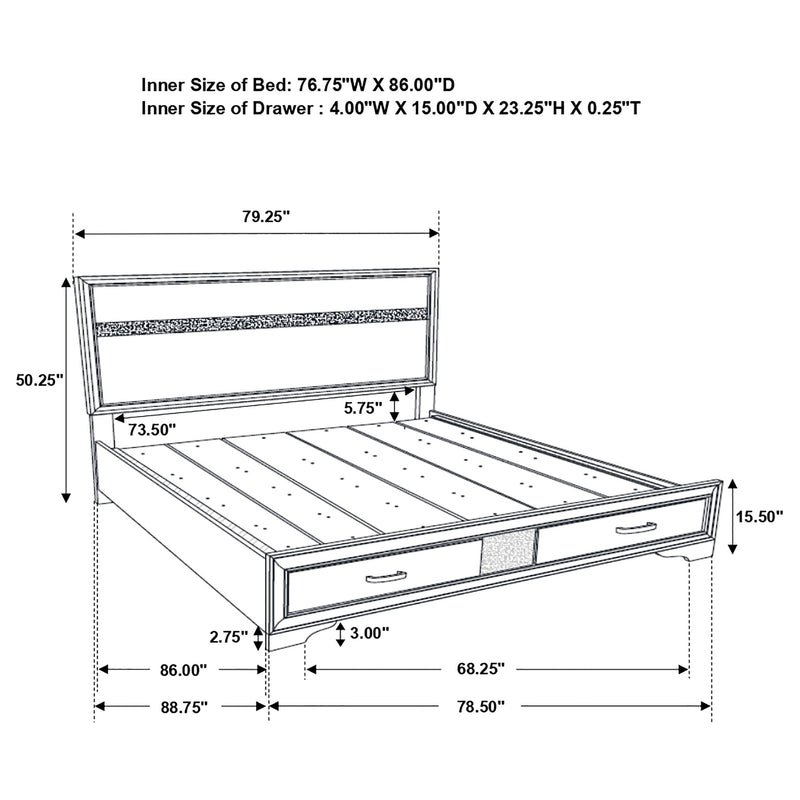 Miranda 51-inch Wood Storage Panel Bed