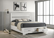 Miranda 51-inch Wood Storage Panel Bed White Queen