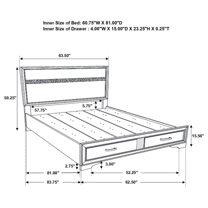 Miranda 51-inch Wood Storage Panel Bed