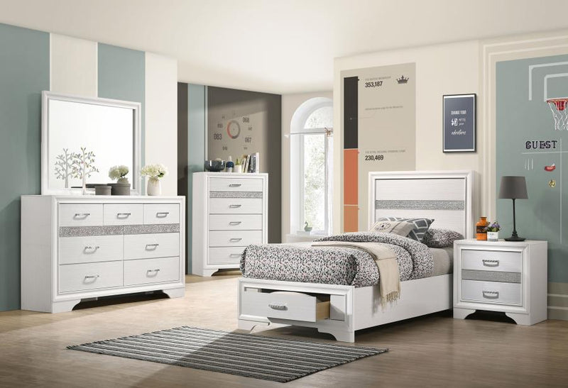 Miranda Bedroom Set White Twin 5-piece