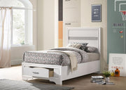 Miranda 51-inch Wood Storage Panel Bed White Twin