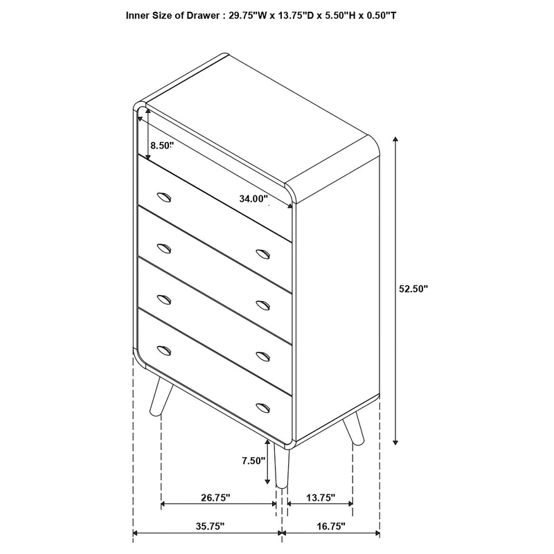 Robyn 5-drawer Bedroom Chest of Drawers