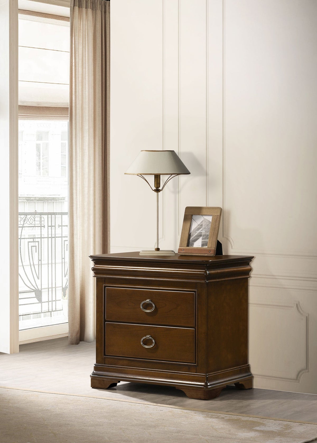 Garland 3-drawer Nightstand Bedside Table Brown Cherry