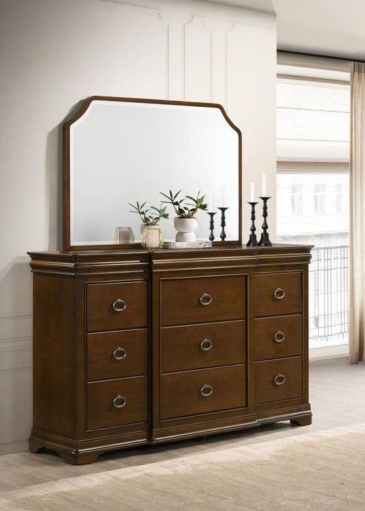 Garland 11-drawer Bedroom Dresser with Mirror Brown Cherry Default Title