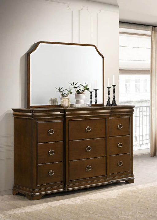Garland 11-drawer Bedroom Dresser with Mirror Brown Cherry Default Title