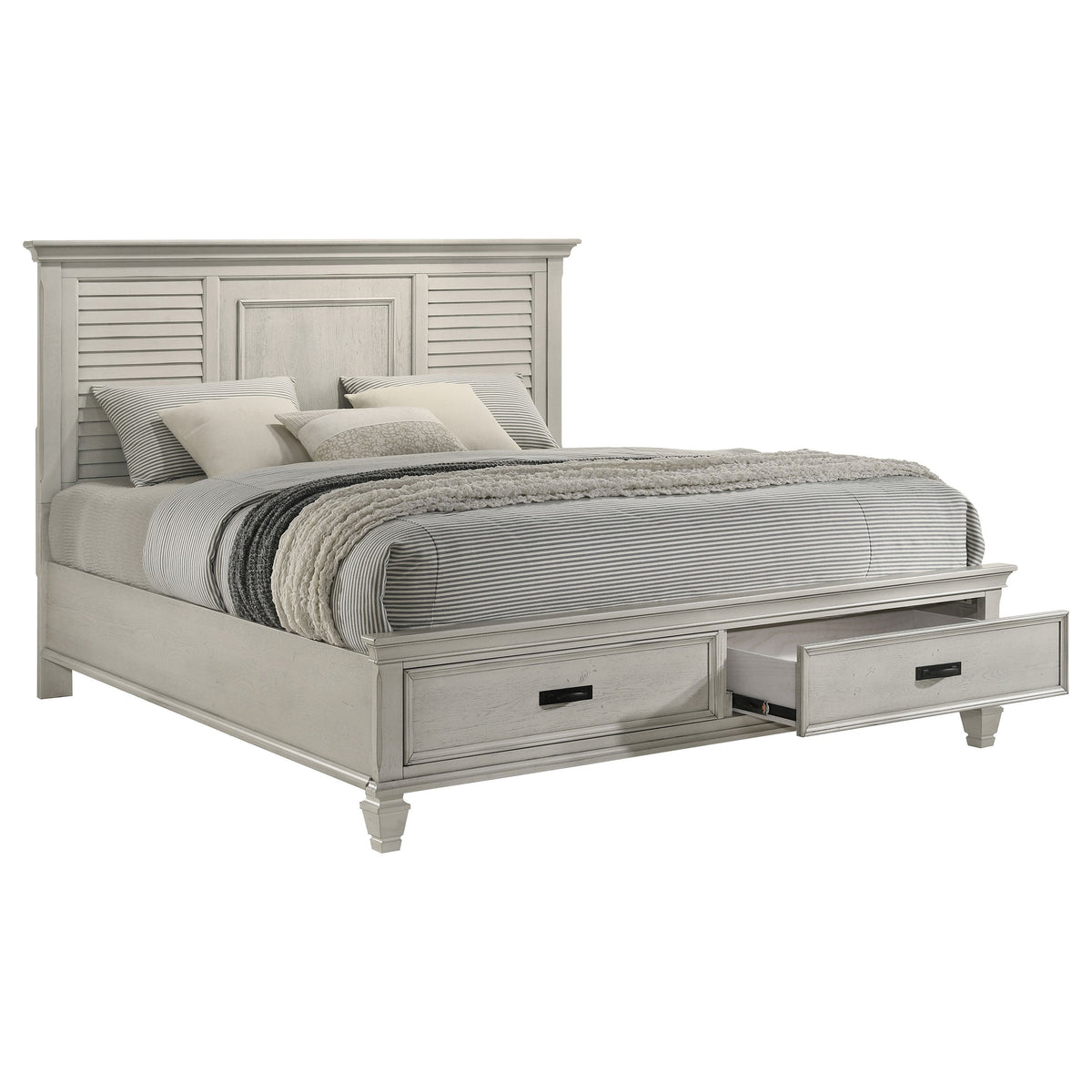 Franco Wood Storage Panel Bed Distressed